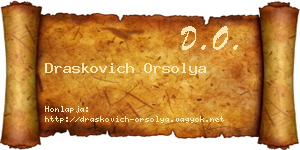 Draskovich Orsolya névjegykártya